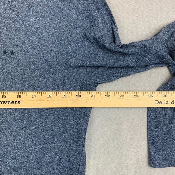 John Varvatos Men Shirt Large Blue Heather Henley Long Sleeve Marled Rock Luxury - Picture 6 of 7